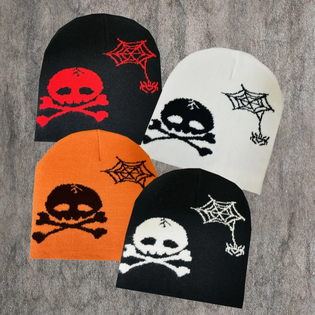 

Unisex Knitted Hat Fashion Autumn And Winter Skull Style Beanie Hats For Woman And Man Warm Winter Cap ﻿
