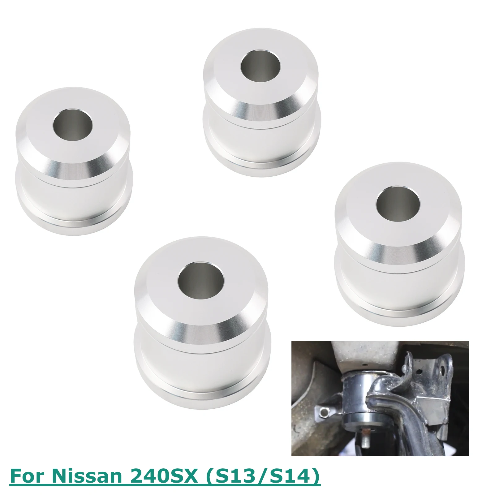 

Rear Subframe Bushings Bush Kit OE Replace Solid Aluminum For Nissan 89-98 240SX S13 S14 Chassis Parts