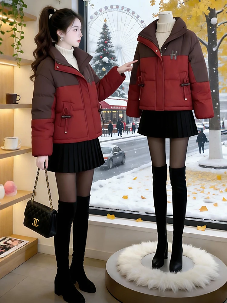 Soft Cotton down Jaet Women's Faion Winter Warm Long Sve ort Coat Sli Commute Simple Loose Fit Zipper Closure