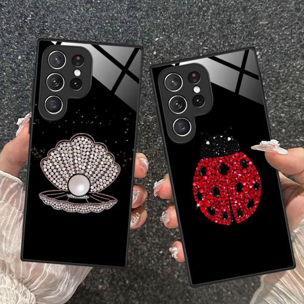 Shining Diamond Phone Case for Samsung Galaxy A56 55 54 53 52 51 36 35 34 23 16 15 5G Glass Protective Cover