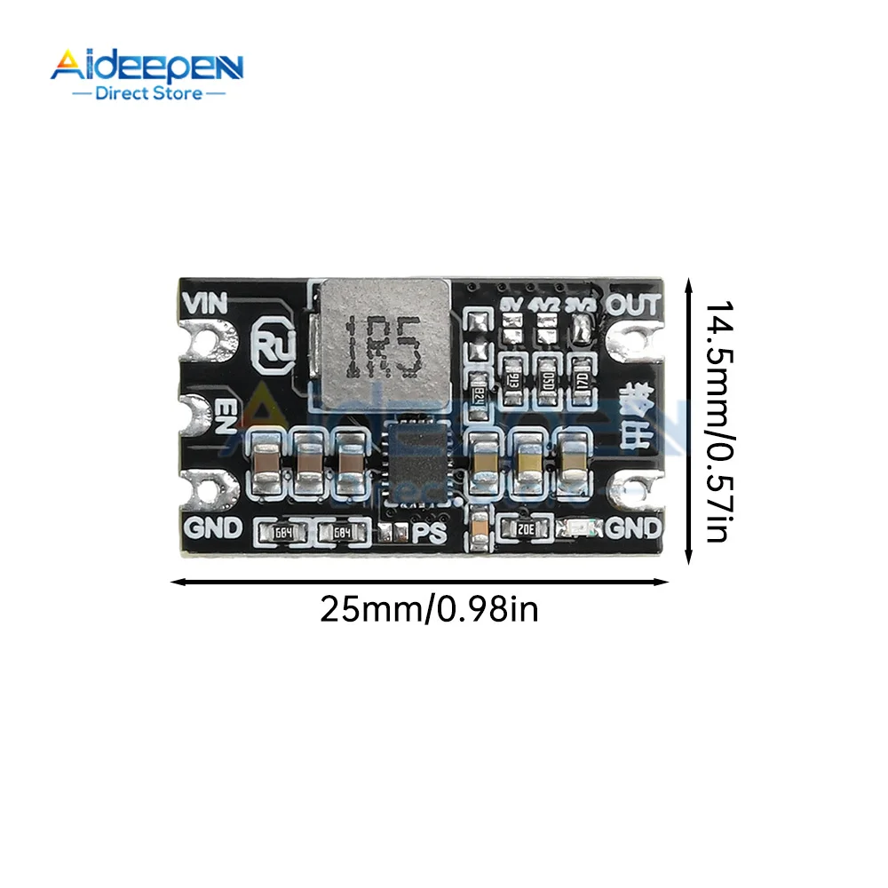 3A Mini DC-DC باك محول خفض الجهد لوحة تركيبية 1.8 فولت-5.5 فولت إلى 3.3 فولت/4 فولت/5 فولت تيار مستمر تيار مستمر الجهد المنظم لوحة دارات مطبوعة وحدة باك الطاقة