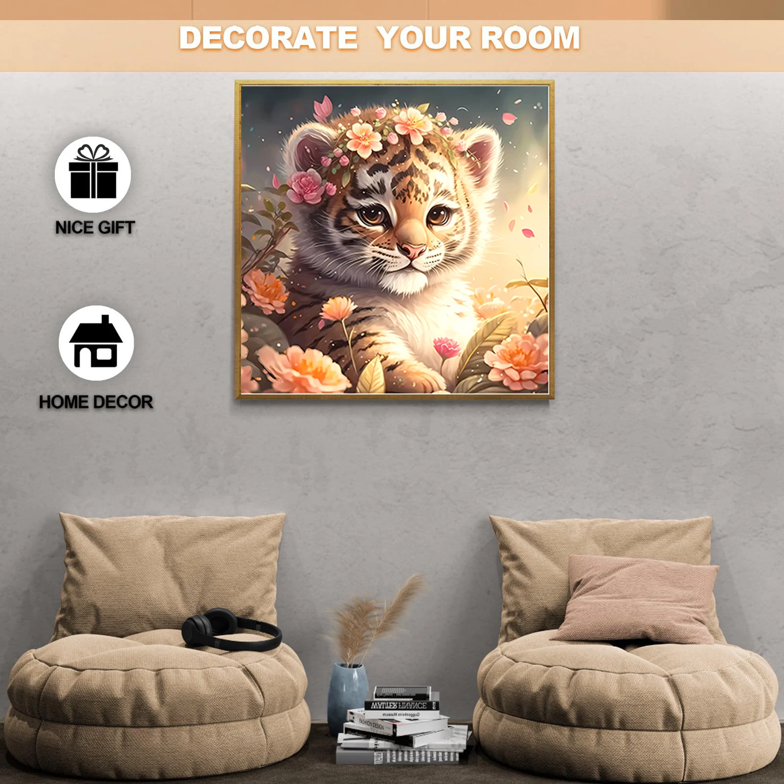 بانوراما خشبية النمر الألغاز الفن للبالغين ، قطع فريدة على شكل حيوان ، ألعاب تخفيف التوتر ، لعبة ترفيهية ديي ، ديكور المنزل