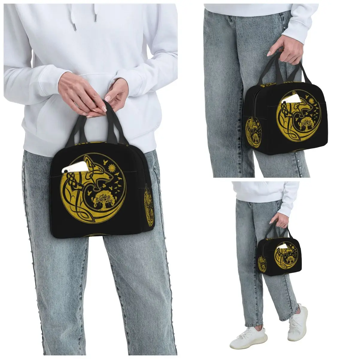 Viking Loki Son Fenrir Insulated Lunch Bag for Kids School Cooler Thermal Food Box Tote Portable Lunch Boxes Container