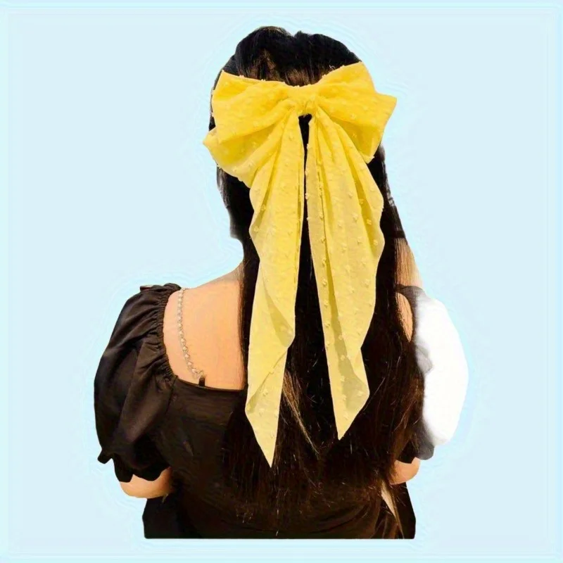 

Elegant Bow Fascinator Hairpin Women's Streamer Hair Clip for Ponytail Spring Goddess Headband Hair Accessory