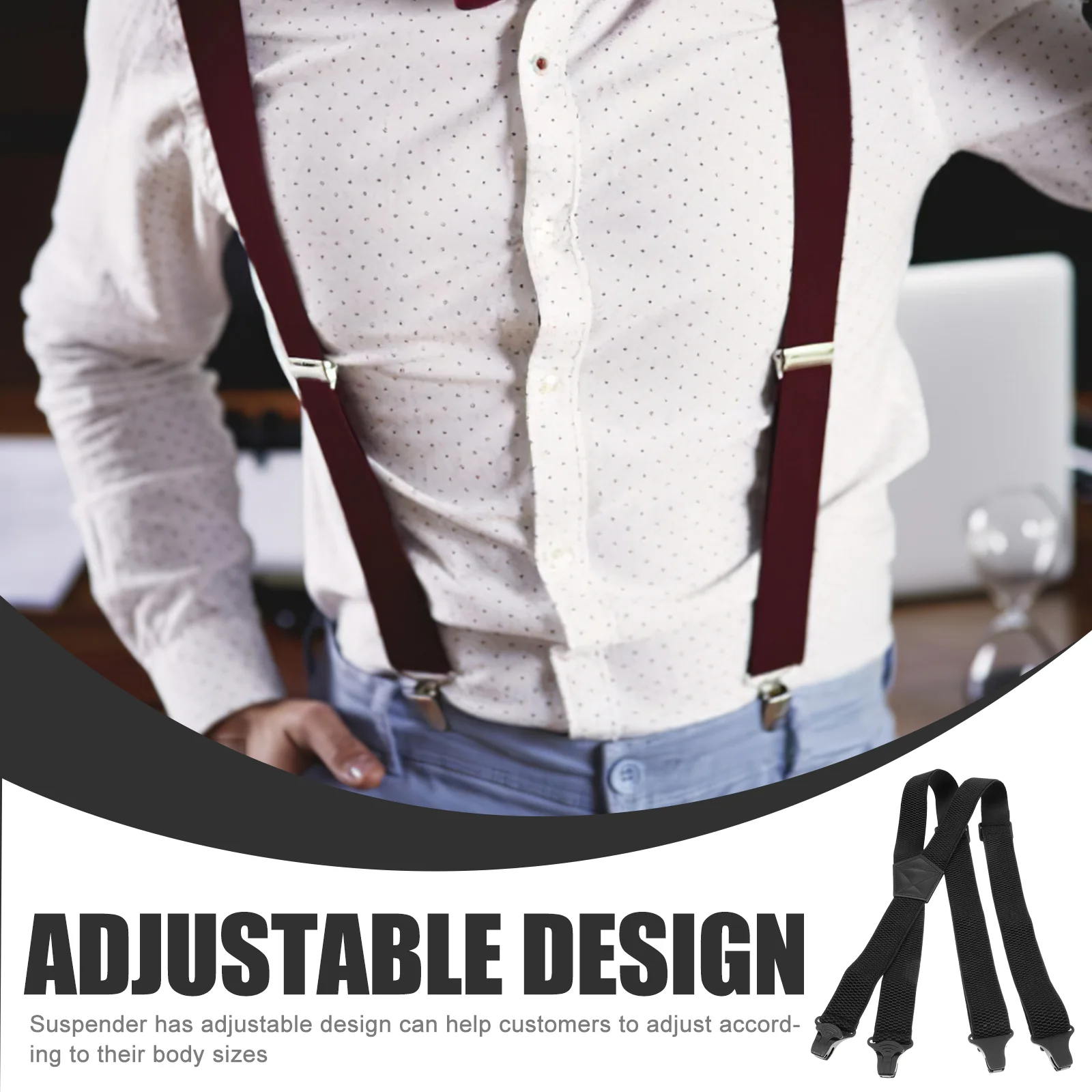 Adjustable Men and Women Man Suspend Elastic Pants Suspenders Holiday Polyester for X Back