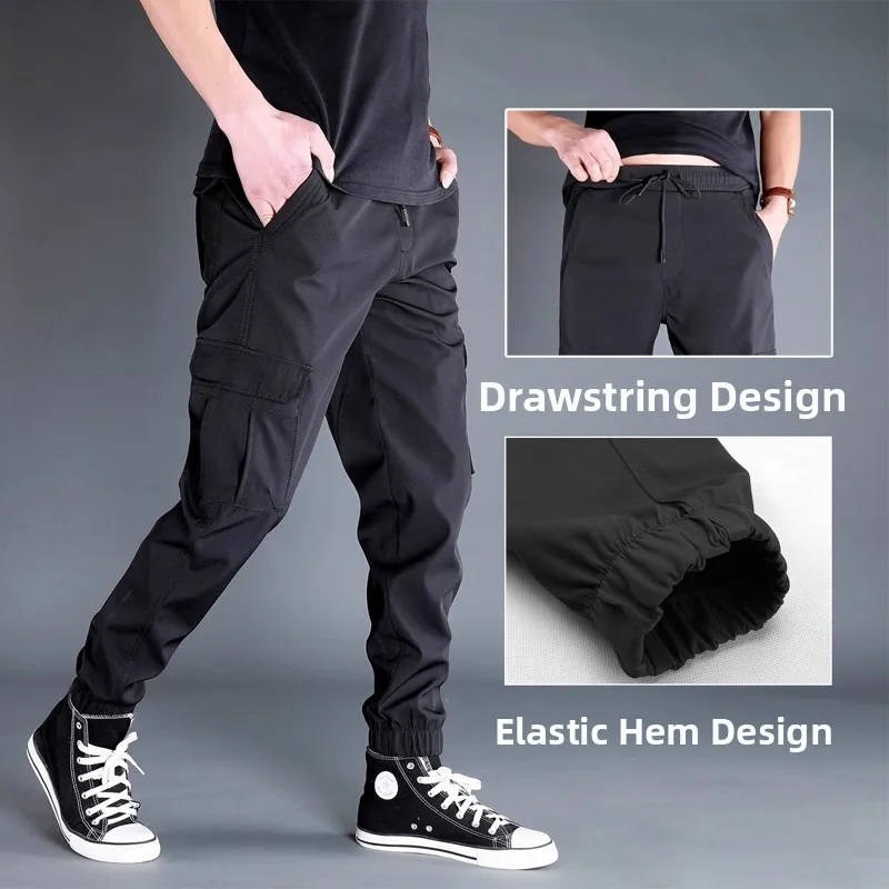 Retro Japanese Style Loose Fit Men's Work Trousers Spring Autumn Wear Resistant Dirt Easy to Clean Long Pants Casual Style