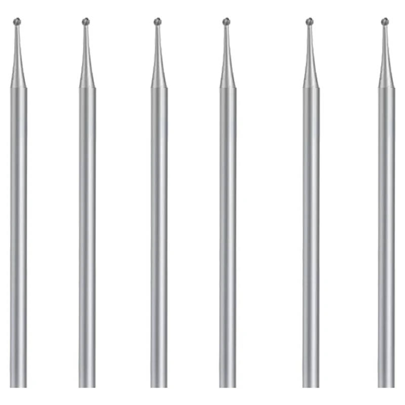 Jóias Escultura Bits Set, Bola Burr Set, Shank Esfera Burs, 3/32 ", 6 Pcs