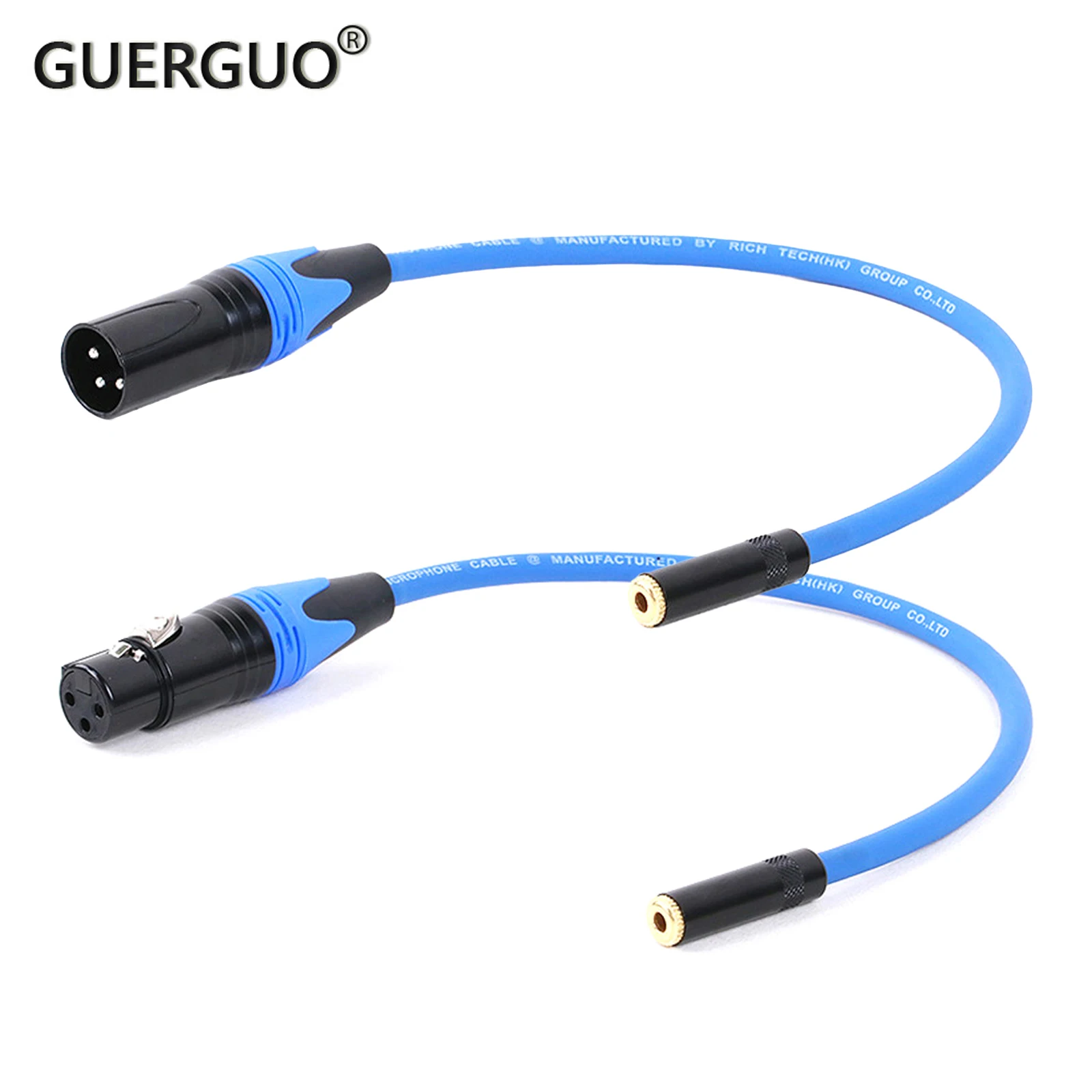 GuerGuo XLR to 1/8 Stereo Cable,Balanced XLR Female/Male to 3.5mm Female TRS Mini Jack Audio Converter Adapter Cable 0.3M-20M