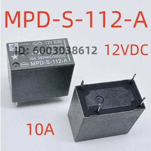 

2 шт. 12 В реле MPD-S-112-A 12 В постоянного тока 10 А 4 контакта