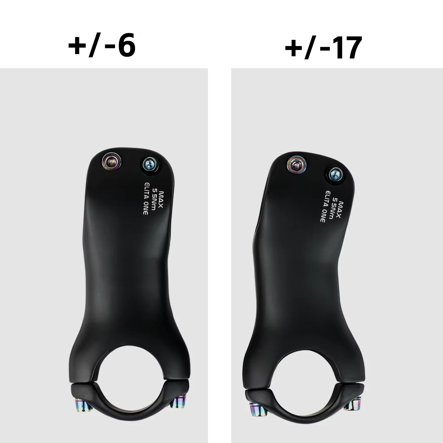 Elitaone Fahrradvorbau aus Carbon, ultraleicht, 120 g, MTB/Rennrad, -6-Grad-Vorbau, 60–120 mm – Detail 4