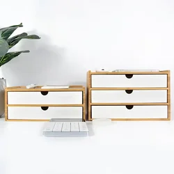 1/2/3 Layers  Bamboo Board Storage Box Hotel Guest Room Bathroom Box Multi-layer Wooden Jewelry Desktop Drawer Storage Box