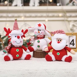 Cartoon Christmas tree pendant Christmas Santa Snowman Elk deer Handmade Gnomes Plush Table Decorations Doll Xmas Decoration