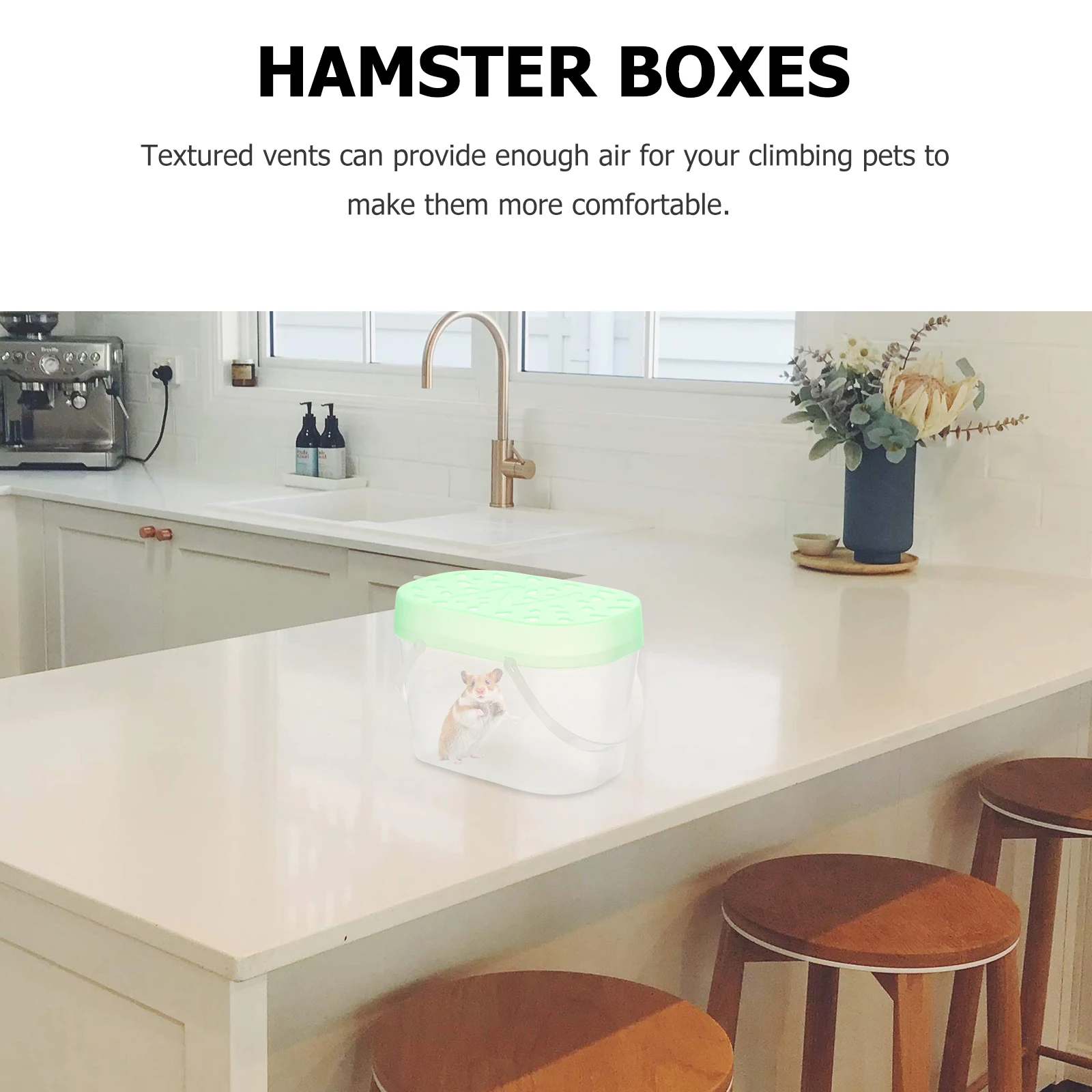 

2pcs Pet Carrying Box H held Carriers Portable Reptile Cases Plastic Travel Crawling Boxes Container Hamster Cages Turtle Boxes