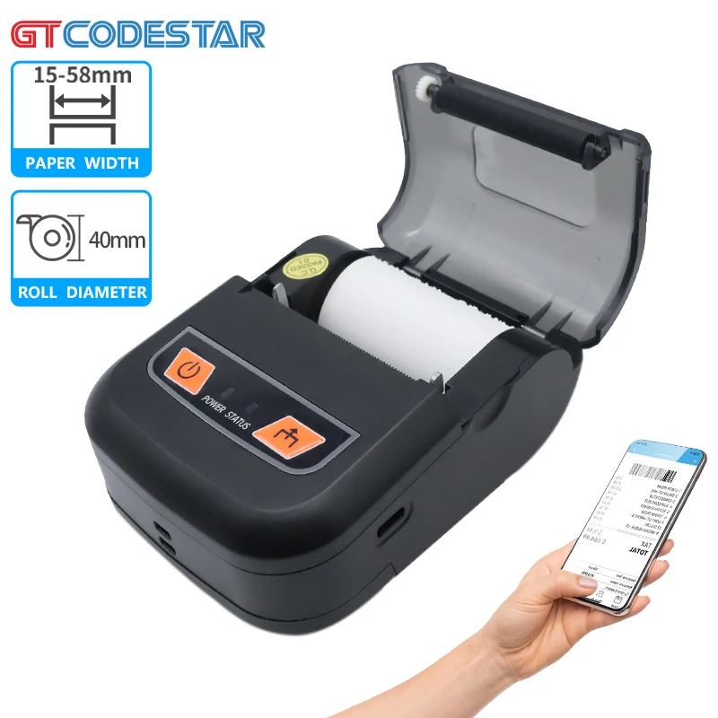 GTCODESTAR Receipt Thermal Printers Small 58MM Portable Thermal Printer