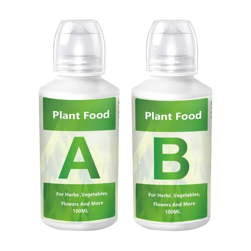 2PCS/Box General Hydroponic Nutrient Liquid A and B Fertilizer Solution Kit for Growing Plant Flowers Food Vegetable Fruit 200ML