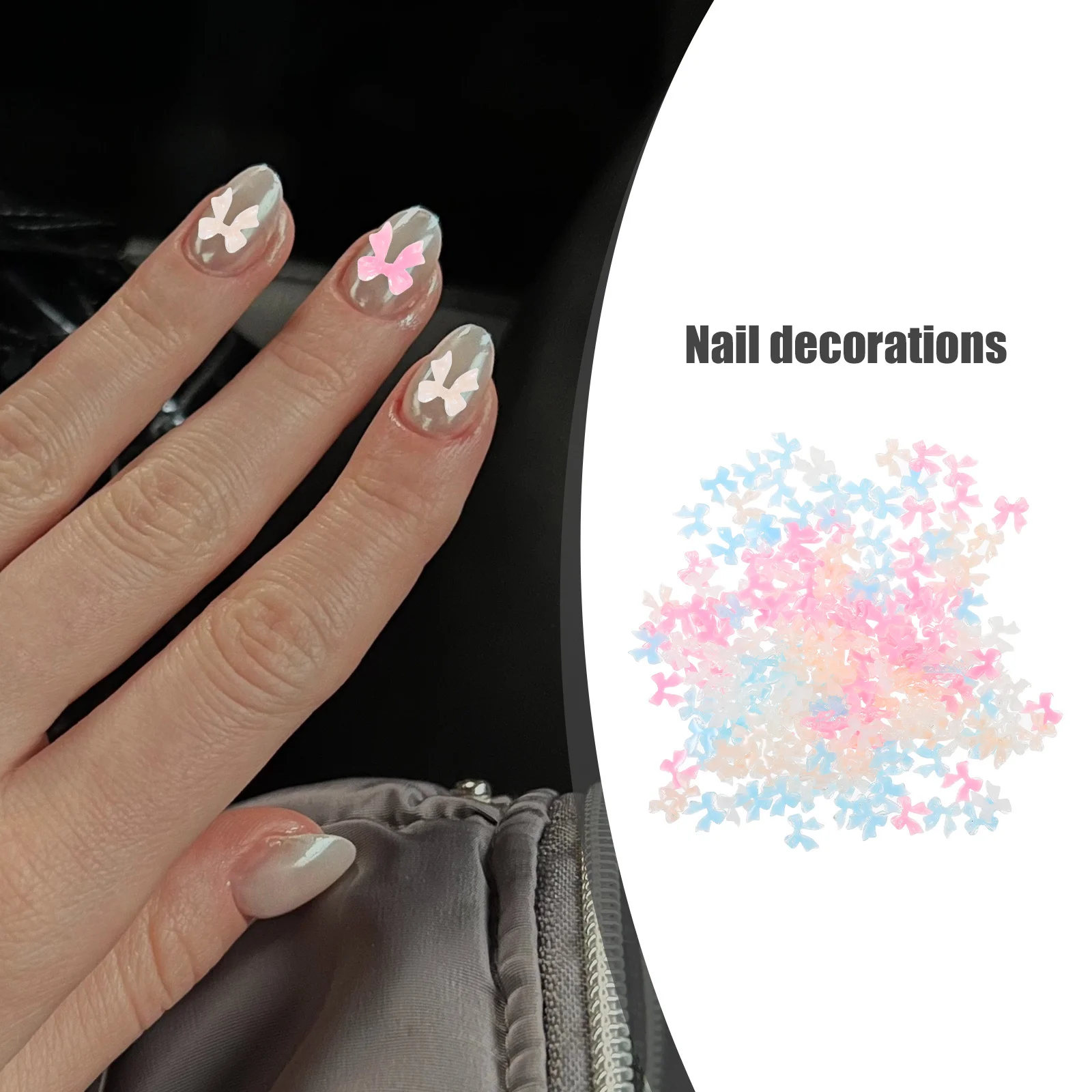 

200 шт., модные украшения для ногтей с бантом, крошечные драгоценные камни для натуральных или накладных ногтей, женские подвески для маникюра «сделай сам», набор подвесок для маникюра