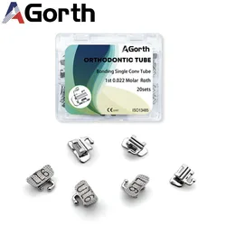 80 unids/caja 0,022 tubo bucal de ortodoncia Dental 1er molar incollable individual Convertible MBT Roth