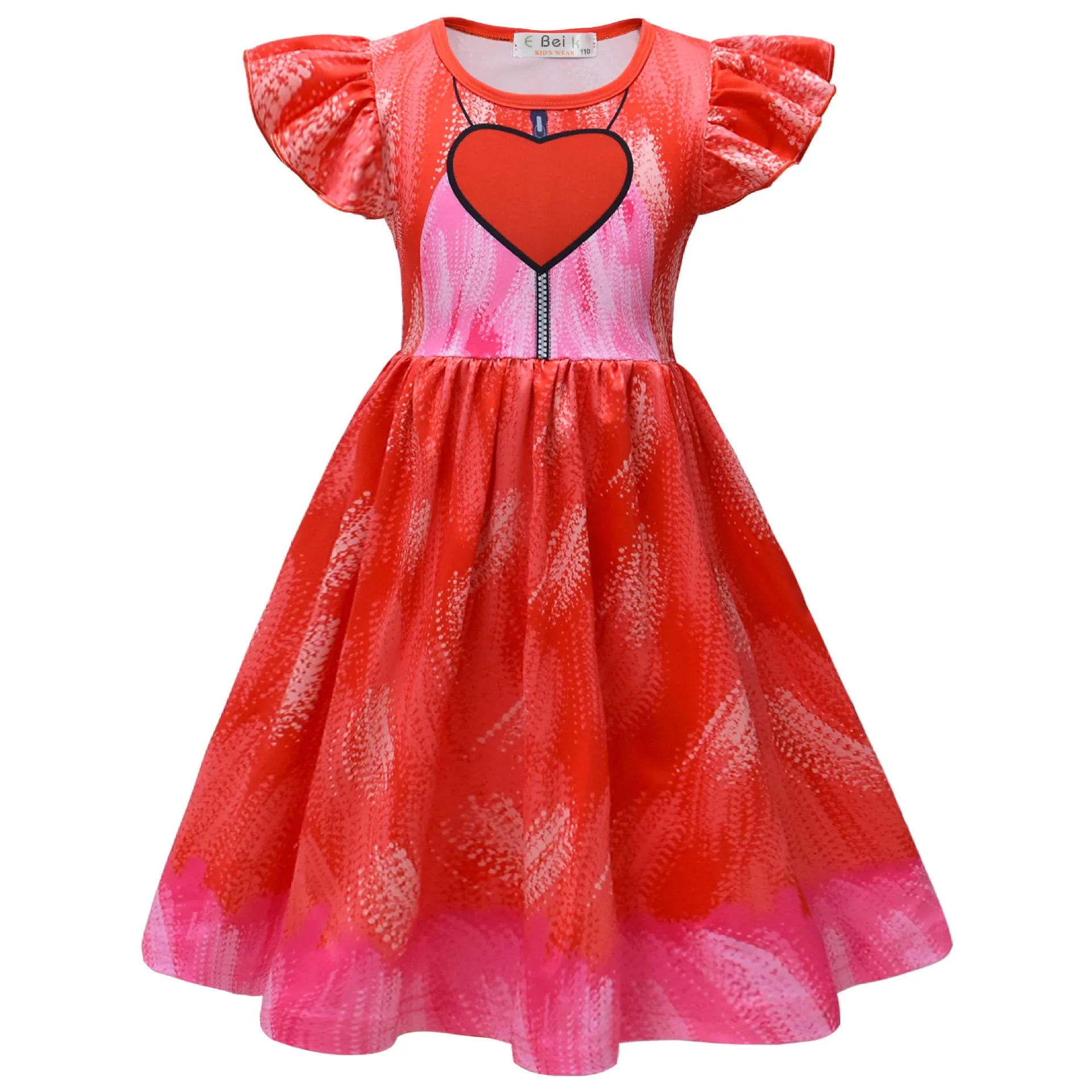 Multiple Colors Baby Girl Dresses Kids Game for Smiling Critters Clothes Cosplay Costume Children Fly Sleeve Halloween Dress+Bag