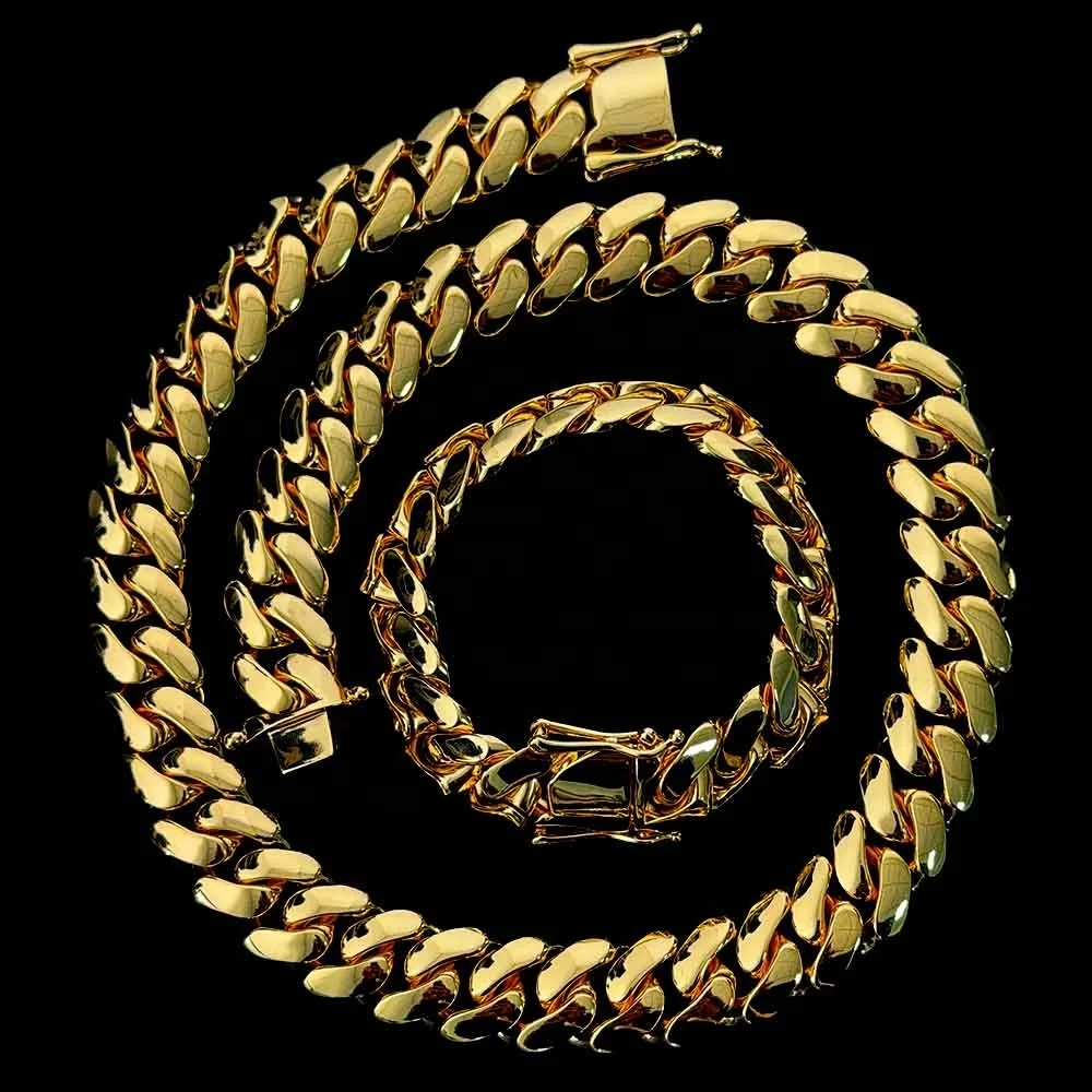 

Limited Plain Cuban Link Chain 12mm Brass Cuban Chain Bracelet Hip Hop Miami Cuban Link Chain