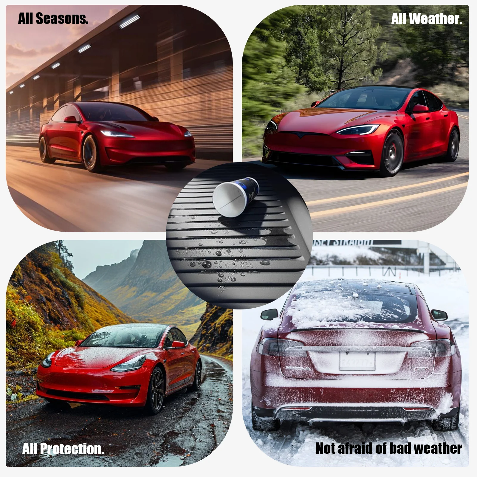 For 2024‑2026 Model 3 Highland TPE All‑Weather Floor Mats 6‑Piece Set Waterproof Anti‑Slip Odorless Cargo Mat Rear Seat Back Protector Car Accessories - view 5