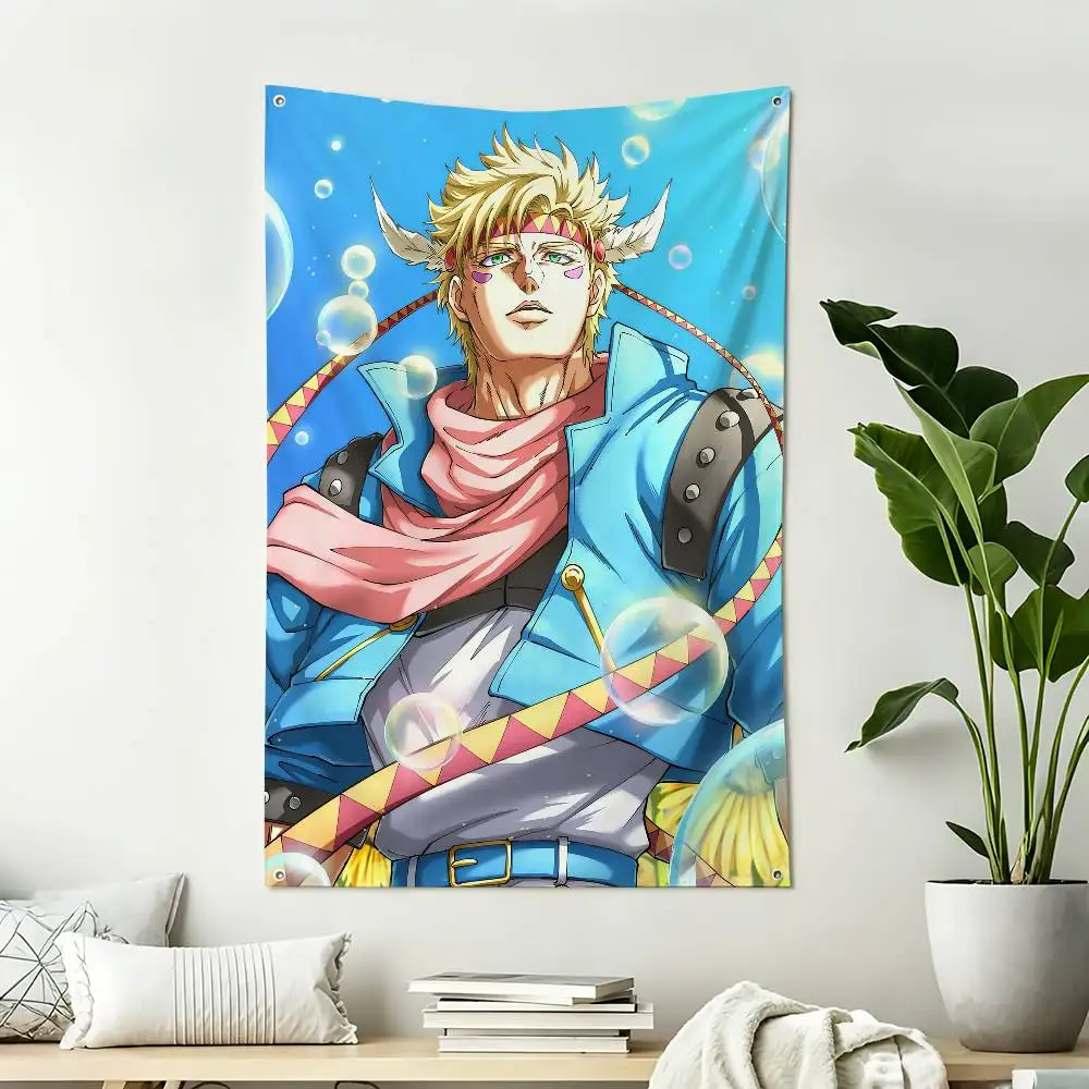Jojo C-Caesar Zeppeli Home Decor Vertical Flags Indoor Outdoor Hanging Decor for Bedroom Living Room Wall Decoration