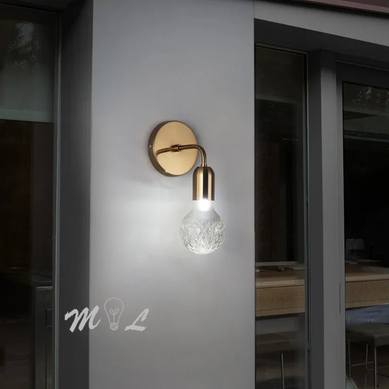 Modern Glass Lamp Golden Wall+lamps Bathroom Lamp Electroplated Metal G9 Led Sconces Wall Light Fixtures Illuminated Mirror Lamp