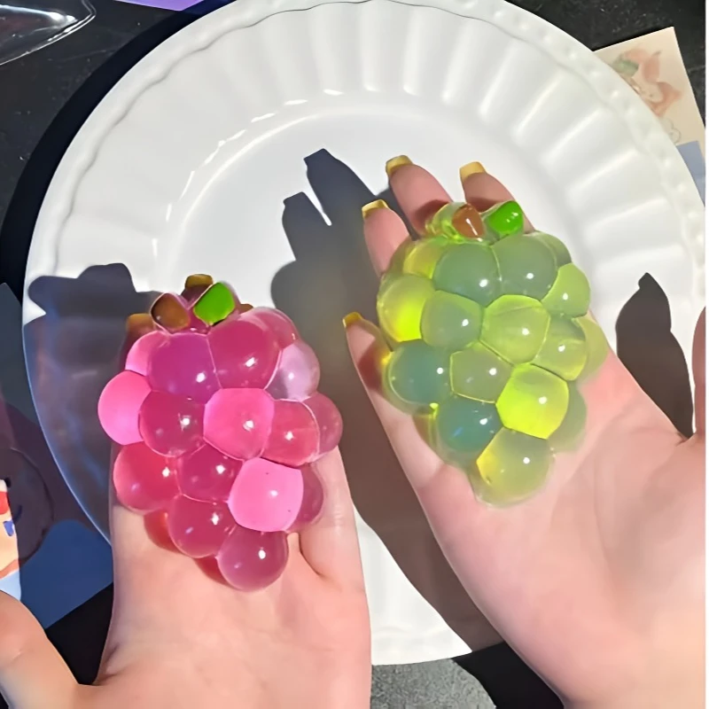 Squishy Frucht Trauben Zappelspielzeug Squeeze Stress Relief Handspielzeug Anti-Angst Obst Dehnbar Langsam steigendes Spielzeug Kreatives sensorisches Spielzeug