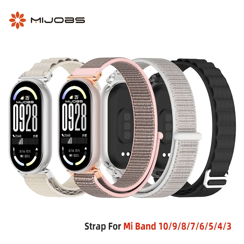 

Watch Band for Mi Band 10 9 8 Strap for Mi Band 9 Wristband Mi Band 8 Bracelet Nylon Xiao Mi Smart Band 10 Belt Breathable