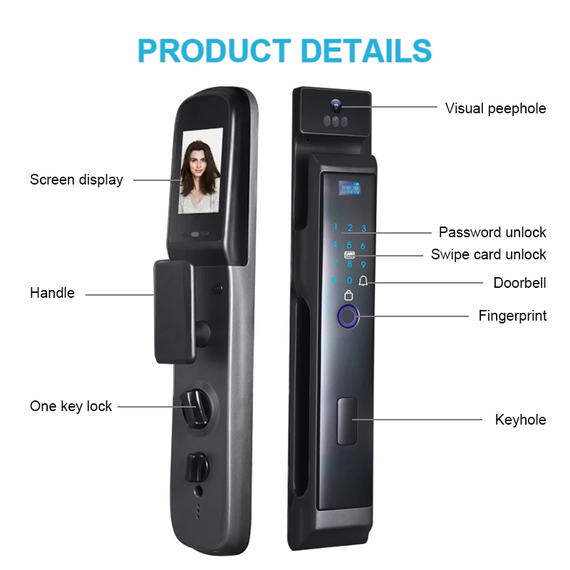 New door keyless smart lock with multiple language smart lock remote control quickset door lock set smart key