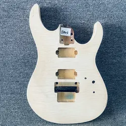 EB103  Floyd Rose Electric Guitar Natural Flamed Maple Unfinished Guitar Body 2 Humbucker Pickups with Paints Damages for DIY