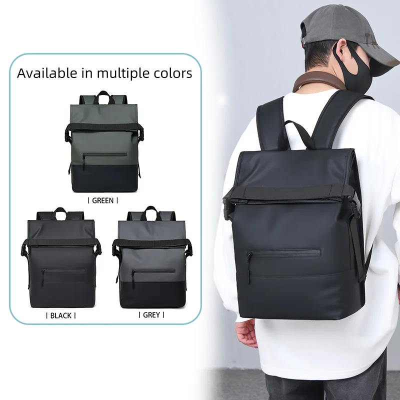 

New European Roll-up Backpack Simple Business Roll-top Casual Backpack Outdoor Travel Student Bag