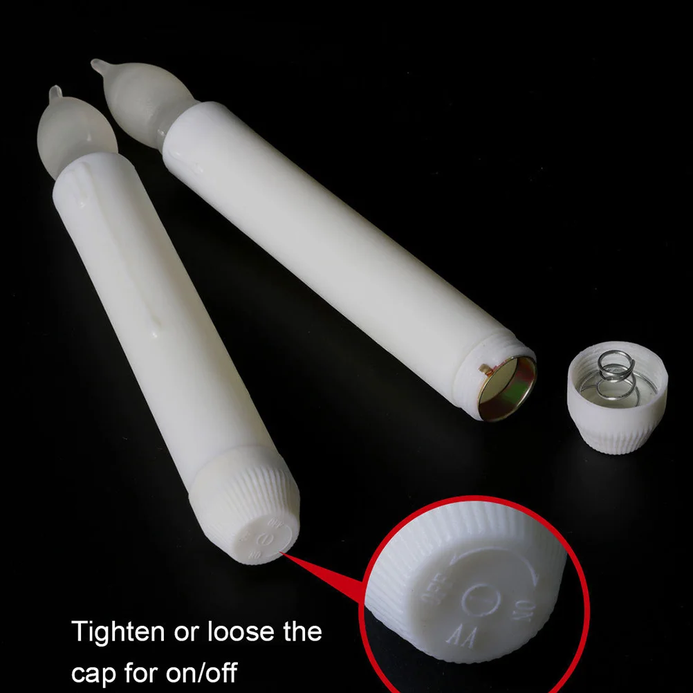 12 قطعة من مصابيح LED الإلكترونية عديمة اللهب، ضوء زخرفي نحيف وامض للمنزل والزفاف، آمن بدون دخاني، أبيض دافئ