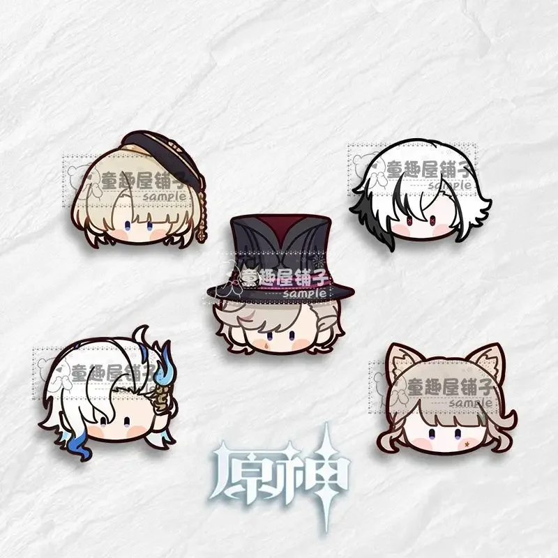 Anime Genshin Impact Lyney	Lynette Cosplay Fontaine Character Brooch Q Version Five Winds and Seven Gods Badge Pendant  Ambitus