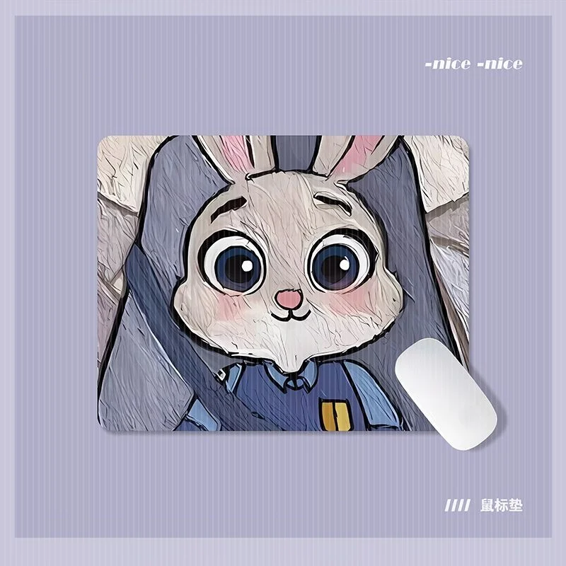 Disney Zootopia Judy Hopps Nick Wide Cartoon Cute Creative Oil Painting Graffiti Office Desktop Mouse Pad Couple Desk Mat Gift