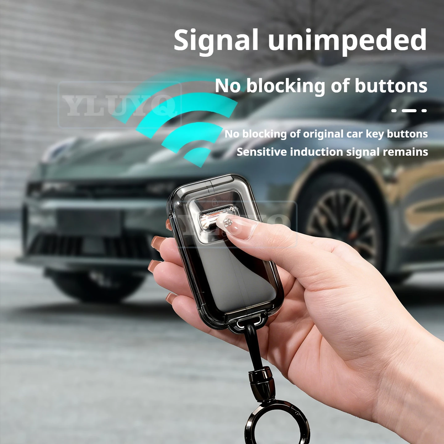 For 2026 ZEEKR 001 TPU Key Case Black Key Protection Cover Scratch-Resistant Shell Buckle Ring Car Interior Accessory
