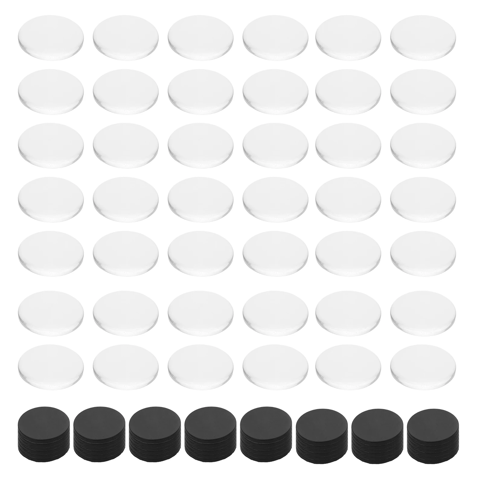 

48 Sets Craft Magnets Glass Fridge Magnets Clear Decorative Craft Small Round Discs for Refrigerator DIY Projects Adhesive