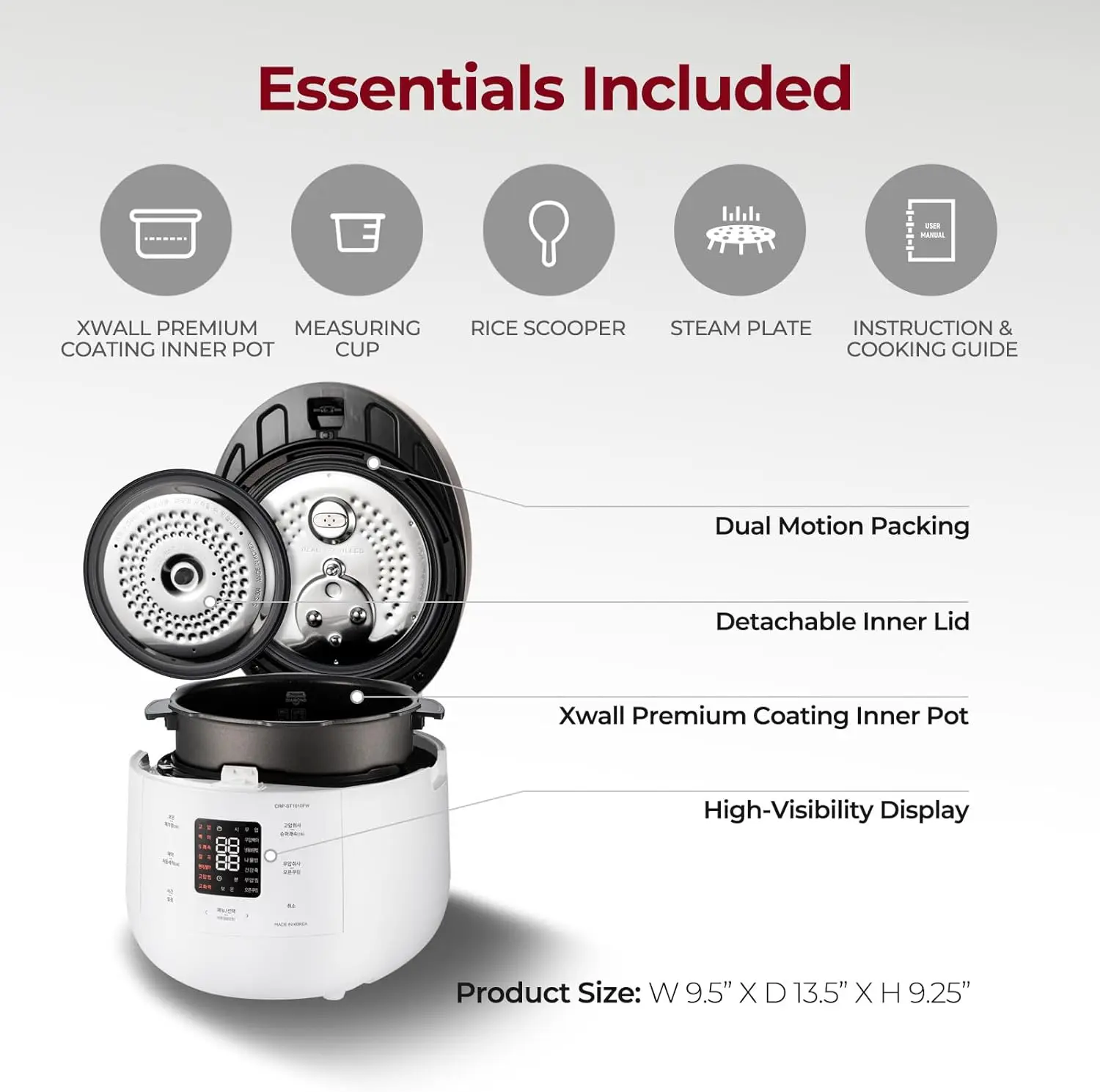 CRP-ST0609FW 6-Cup (Uncooked) / 12-Cup (Cooked) Twin Pressure Rice Cooker & Warmer with Nonstick Inner Pot, 16 Menu Optio