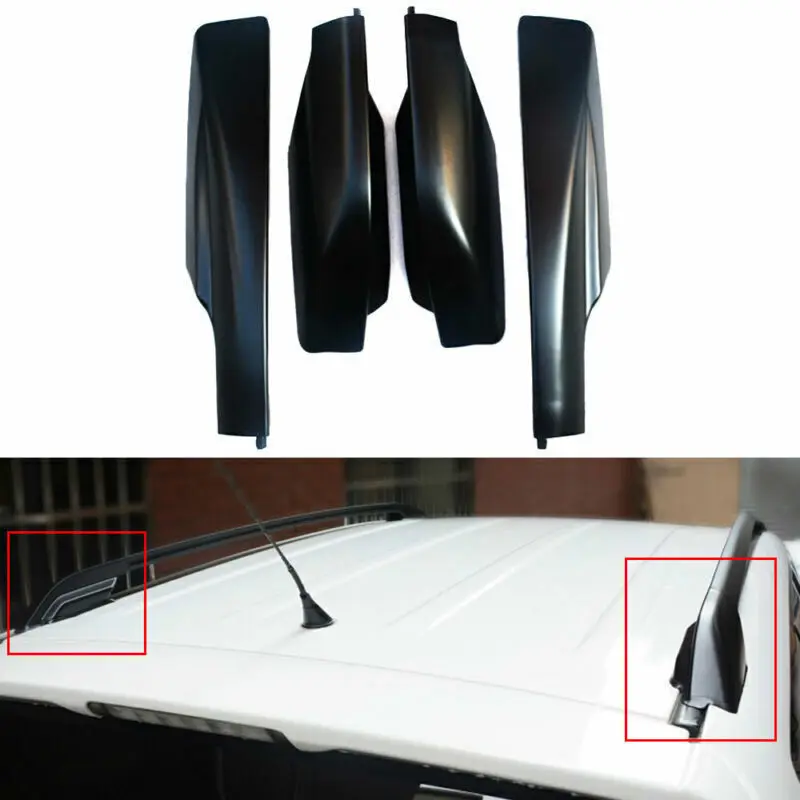 BBQ@FUKA Car Accessories For Toyota RAV4 XA30 2006 2007 2008 2009 2010-2012 Black Roof Rack Rail End Cover Shell Replacement