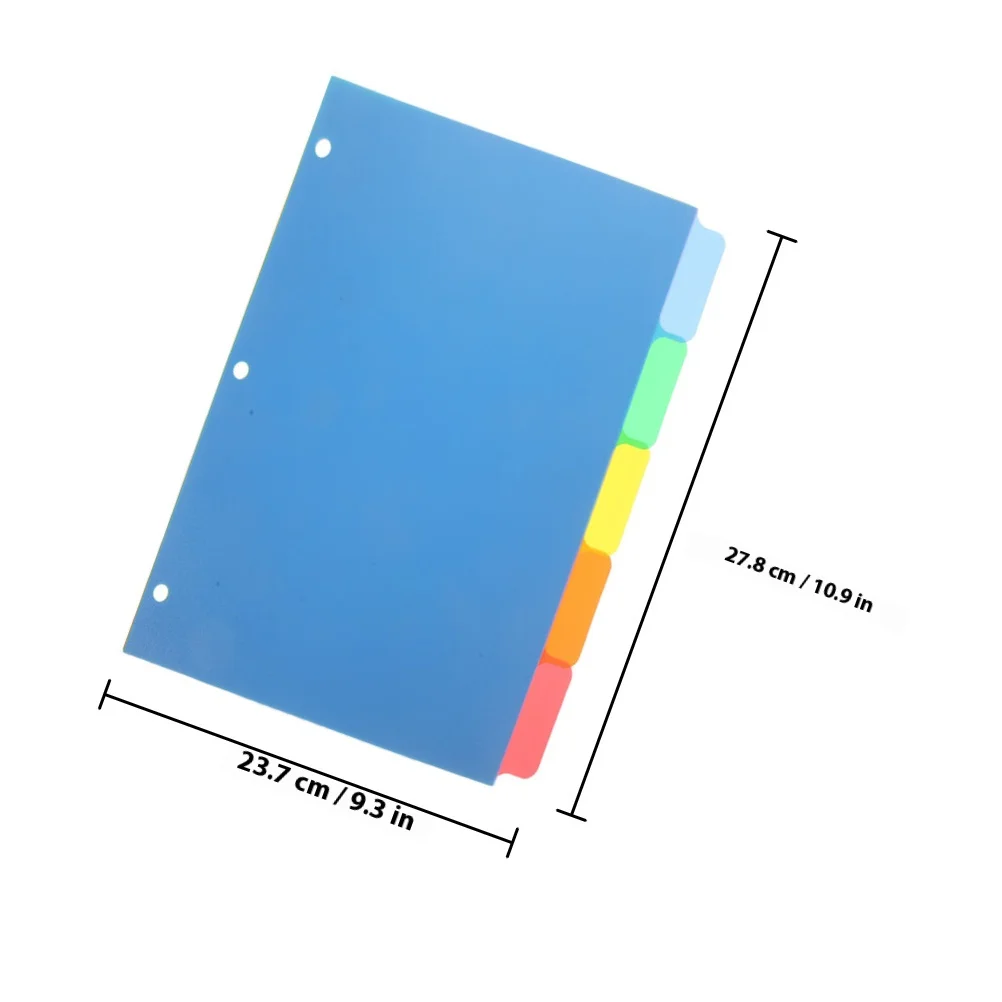 Divisori per raccoglitori per notebook da 10 pezzi Schede indice di classificazione Divisori in plastica colorata scrivibili Segnapagina sfusi per l'organizzazione