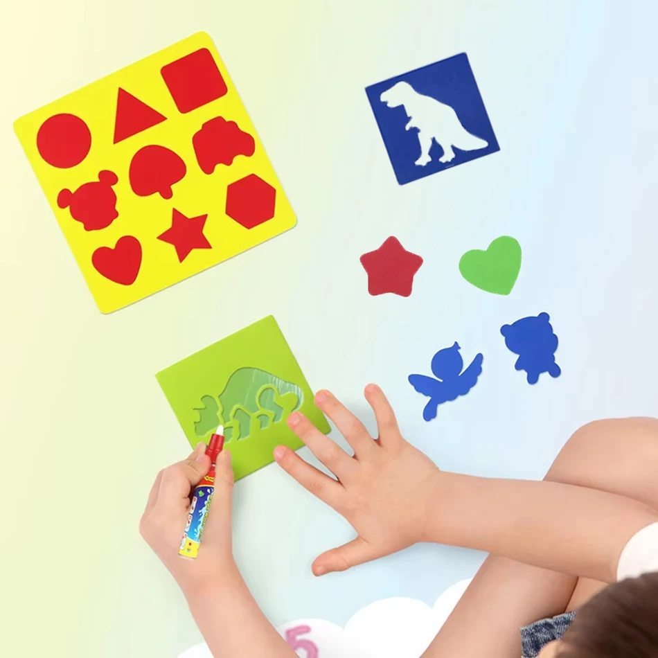 Magic Water Drawing Mat Accessories Animal Digital Template Roller Seal EVA Water Drawing Toy Art Tool Educational Toy for Kids
