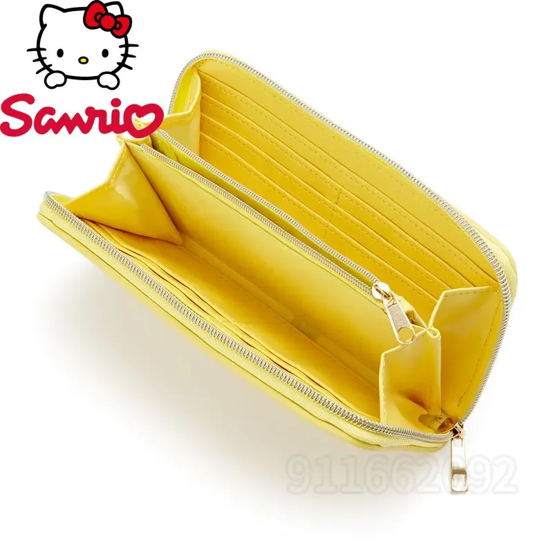 Sanrio Hello Kitty New Long Wallet Luxury Brand Original Fashion Women's Wallet Multiple Card Slots Large Capacity Coin Purse