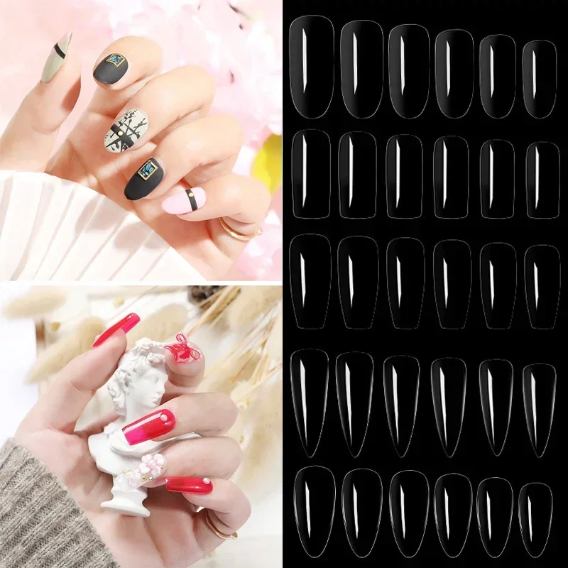 100 pezzi unghie finte capsula trasparente punta di estensione delle unghie artificiali strumenti per manicure bara punte per unghie finte francesi quadrate trasparenti