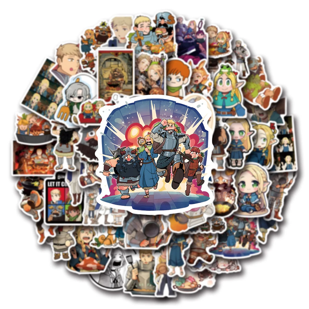 

10/30/55/110pcs Japanese Anime Delicious in Dungeon Stickers Funny Cartoon Decals DIY Fridge Phone Luggage Manga Sticker Packing