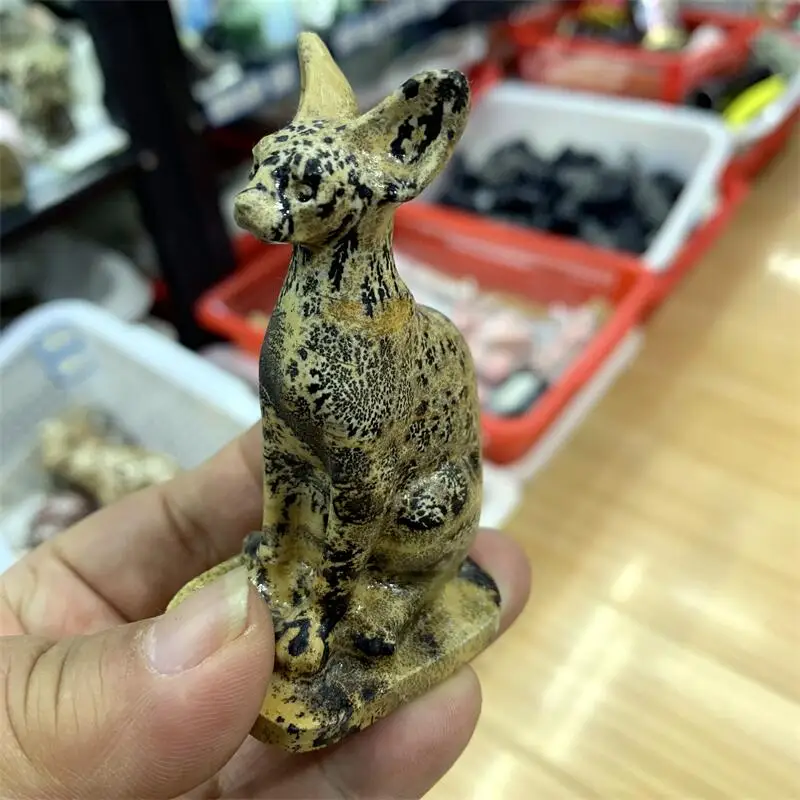 الصورة الطبيعية الحجر المصري ماو القط نحت الحيوان أزياء ديكور المنزل عيد ميلاد عطلة الحاضر 1PCS #3