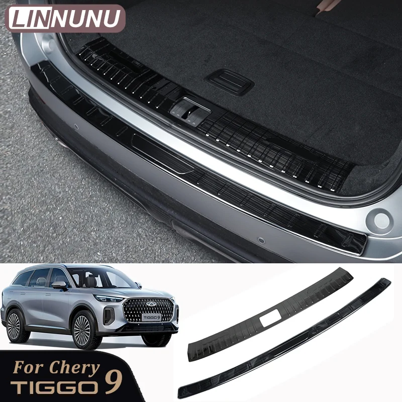 LINNUNU 2PCS Car Rear Guard Stainless Steel Material Trunk Protection Decorative Strip Cover For Chery Tiggo 9 2026 Accessories