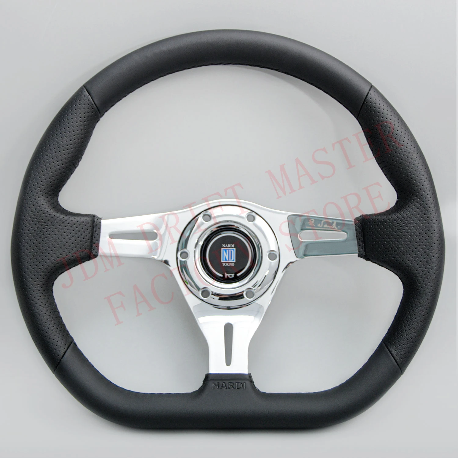 JDM Drift Racing Sport Nardi Steering Wheel 14inch D Shape Leather Nardi Steering Wheel