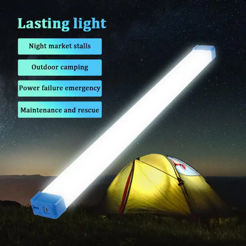 Tubo de led longo luz noturna magnética usb recarregável luz de emergência ao ar livre portátil profissional longa tira luz de emergência