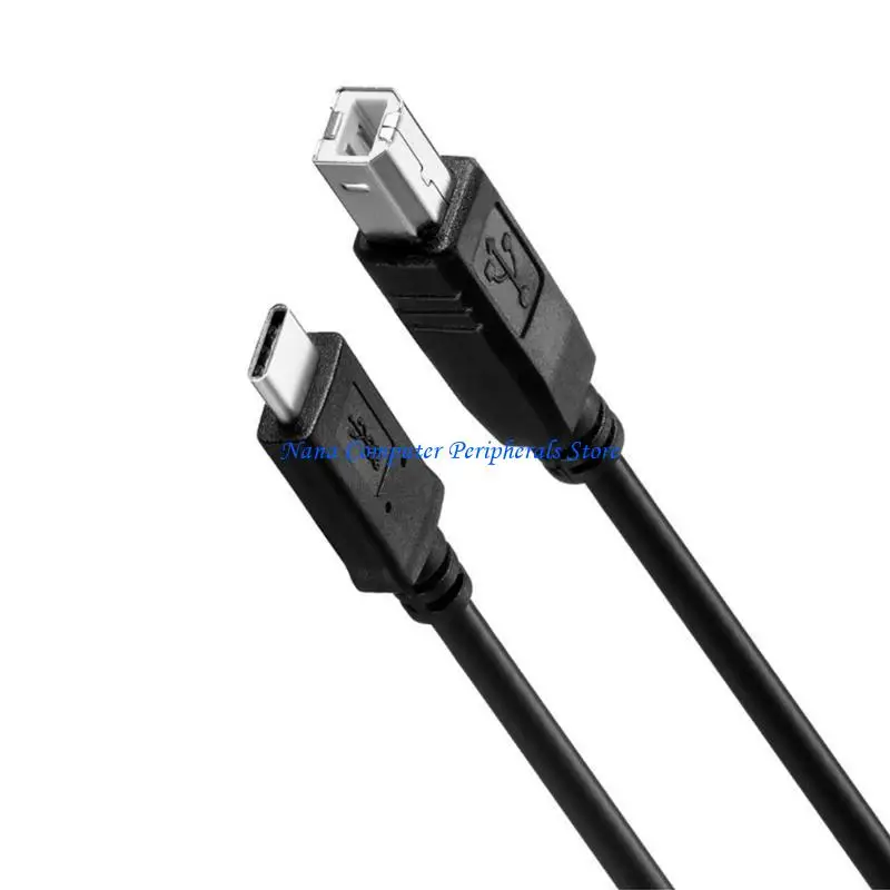 F68C Printer Cable Type-C to USB B 2.0 High Speed for Cellphone Tablet Mobile