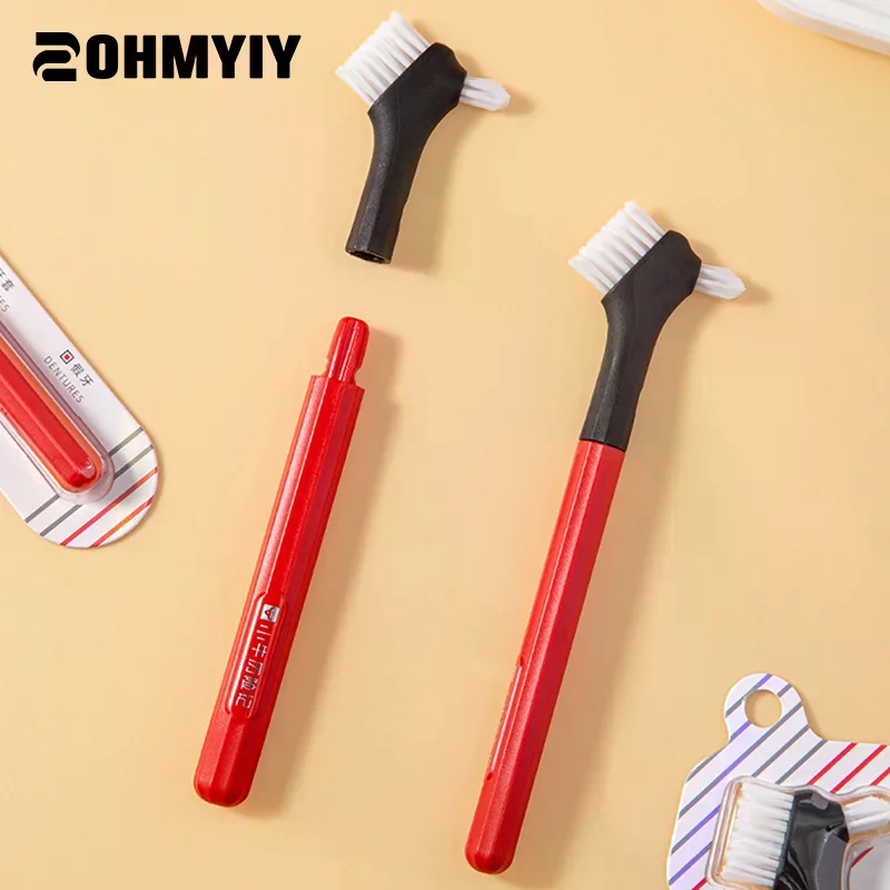 

Double Head Denture Cleaning Brush Toothbrushes False Teeth Brush Multi-Layered Bristles Non-Slip Ergonomic Handle Oral Cre
