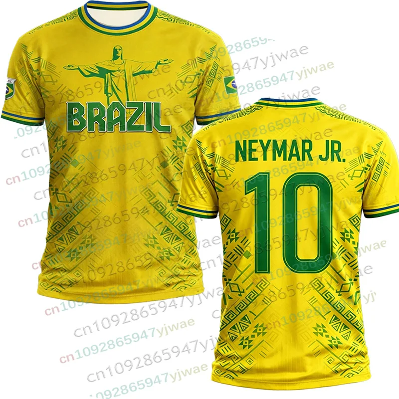 Neymar 10 & VINI JR 3D Print Football Jersey Streetwear Summer Fashion Sports Quick-dry Breathable Women's Men's Tshirt Clothing